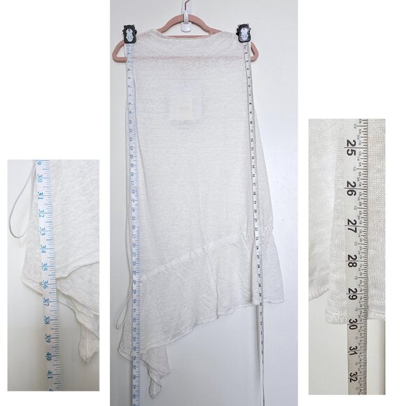 NWT!! Inhabit 100% Linen Asymmetrical Sleeveless Tunic Top Coverup S White - Picture 6 of 9